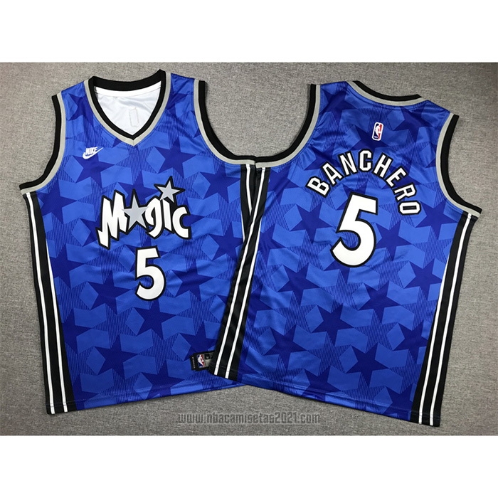 Camiseta Nino Orlando Magic Paolo Banchero #5 Classic 2023-24 Azul